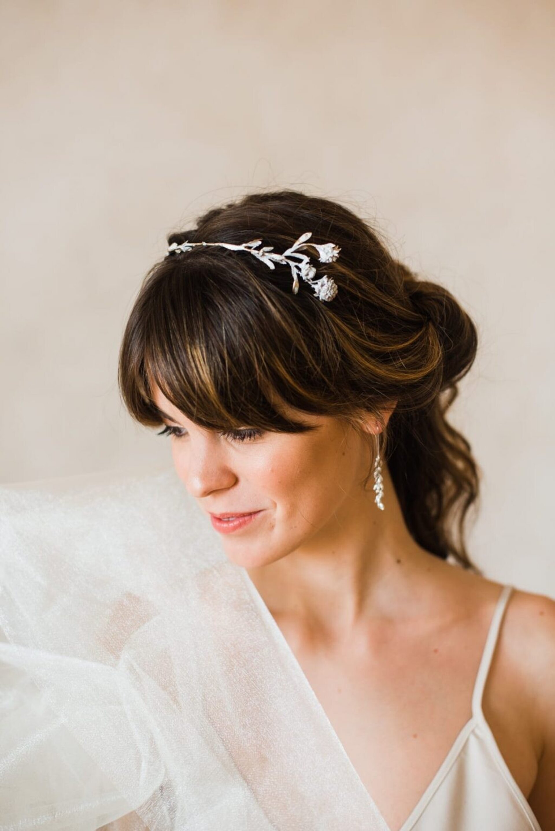 Tiara comb flower for brides - 2